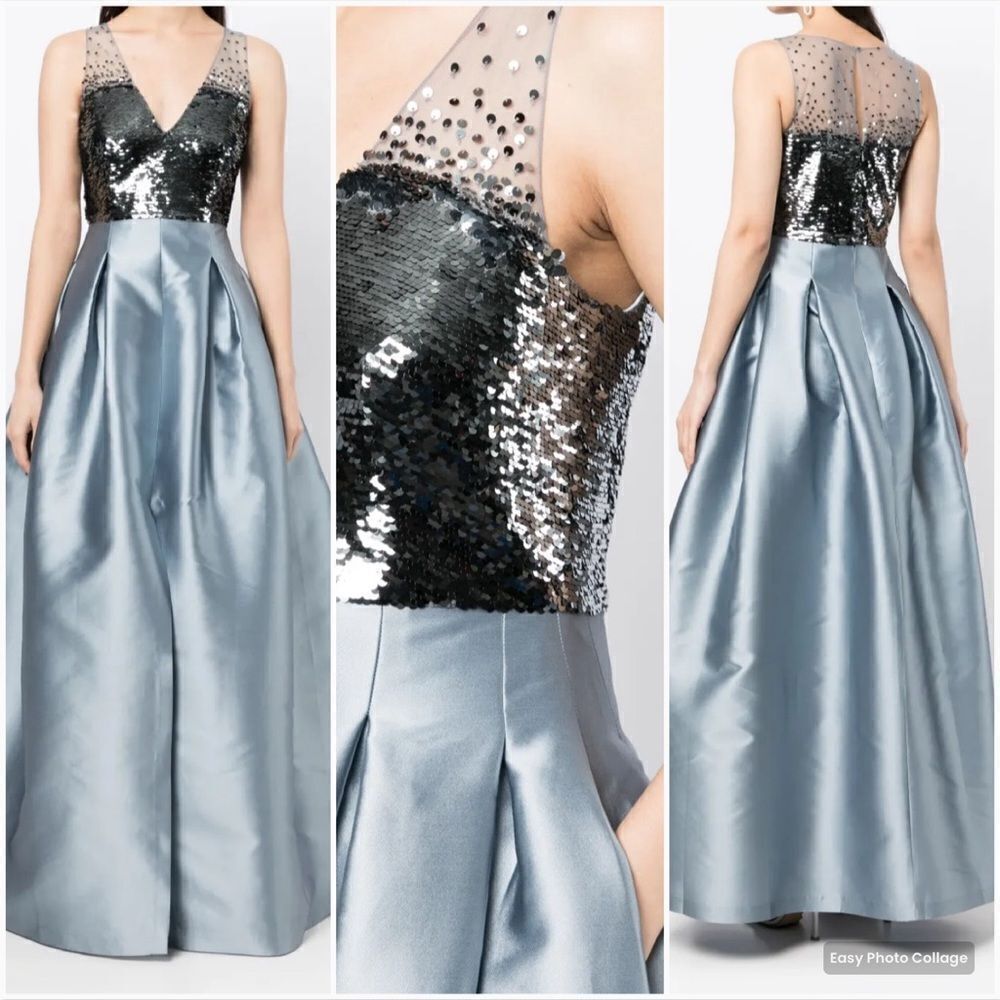 Sachin + Babi Womens Erica High Shine Gown Dress Pockets